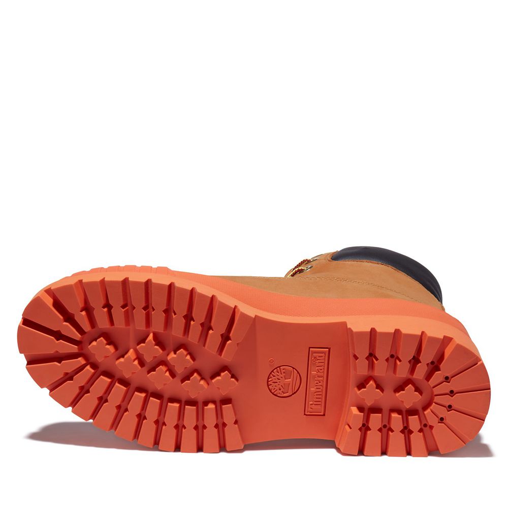 Botas Masculino - Timberland 6-Inch Bee Line X Impermeavel Rubber Toe - WIRTS3245 - Marrom/Laranja